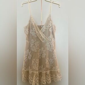 Speechless Cream Lace Mini Dress